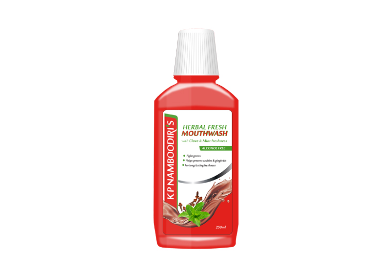 K P Namboodiri's Herbal Fresh Mouthwash with Clove and Mint freshness